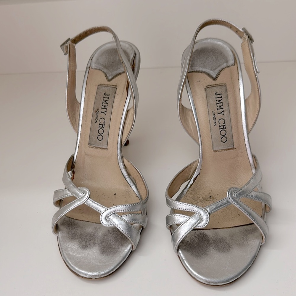 Silver Jimmy Choo heels size 36